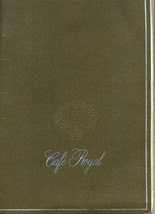 Cafe Royal Menu Plaza of the Americas Hotel Dallas Texas 1982 Napolean Crest - £57.60 GBP