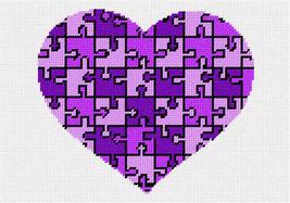 Pepita Needlepoint kit: Purple Heart Puzzle, 10&quot; x 7&quot; - £39.31 GBP+