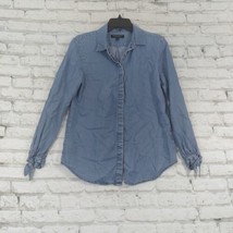 Banana Republic Shirt Womens Small Blue Dillon Chambray Long Sleeve Button Front - £15.42 GBP