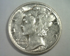 1937 Mercury Dime About Uncirculated+ Au+ Nice Original Coin Bobs Coins 99c Ship - £5.59 GBP