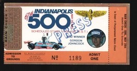 Indianapolis 500 Rare Press Ticket Stub1983-Gordon Johncock #20 car &amp; Borg Wa... - £29.58 GBP