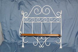 Home Interior &amp; Gifts White Wire And Wood Shelf Homco -b - $16.00