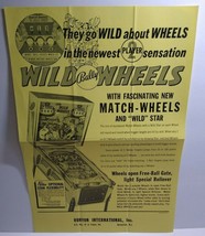 Wild Wheels Pinball FLYER 1965 Original Bally Game Biking Motorcycles Art Sheet - £45.25 GBP