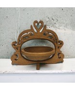 Ornate Hand Carved Wood Collapsible Bowl Fruit Basket with Handle -  Trivet - £21.84 GBP