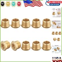 Corrosion-Resistant 1/2&quot; NPT Male to 1/4&quot; NPT Female Brass Reducers 10-Pack - $44.74 CAD