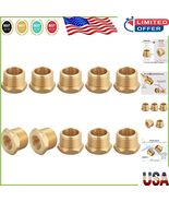 Corrosion-Resistant 1/2&quot; NPT Male to 1/4&quot; NPT Female Brass Reducers 10-Pack - $44.74 CAD