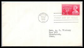 1948 US FDC Cover - Founder Memorial Poppy Stamp, Athens, Georgia H18 - £2.32 GBP