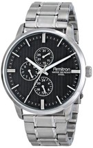 NEW Armitron 20/4915BKSV Men&#39;s Classy Stainless Steel Watch W/ Black Dial 165FT - £41.30 GBP