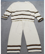 Miou Muse 2 Piece Pajama Set Womens Small Multi Striped Long Sleeve Crew... - $27.73