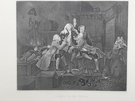 Charity in the Cellar Engraved by Leney, after Hogarth&#39;s painting - £157.48 GBP