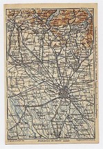 1928 Original Map Of Vicinity Of Milan Milano Verso Certosa Di Pavia / Italy - £17.70 GBP