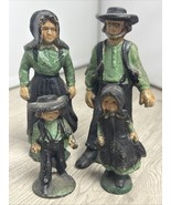 Antique 4 pc set Amish Family Cast Iron Figures Vintage Collectable Toys - €30,31 EUR