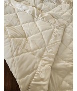 Vintage Storktex Dacron Baby Blanket Ecru Satin Binding For Display Only... - £27.69 GBP