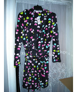 NWT 2X Jenni by Jennifer Moore Plus Size HOODED SHORT Robe HEARTS BLACK - €27,80 EUR