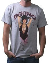 IM KING Mens Heather Grey Grid Iron Sexy Big Boobed Woman T-Shirt USA Made NW - £33.52 GBP