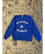 Vintage chief gang Sweatshirt Golden Blue Medium KC Chiefs - $53.87 CAD