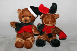 Genich International 9&quot; Christmas Bear and Reindeer Plush Stuffed Animal... - $184.10 MXN
