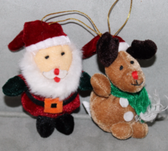 OTC 4&quot; Christmas Ornaments Plush Santa and Reindeer - £4.00 GBP