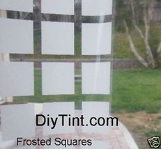 FROSTED SQUARES partial privacy glass film 20&quot;X60&quot; deco - $18.69