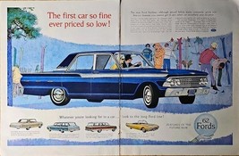 62 Fords Fairlane galaxie falcon hardtop 1962 vintage print ad - $9.93