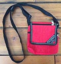 Vtg D&#39;Caprio Shoes Red Nylon ID Travel Cross Body Bag Adjustable Shoulde... - $36.99