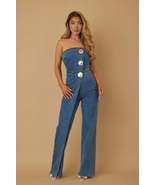 Open Flap Layer Strapless Jumpsuit - $104.00