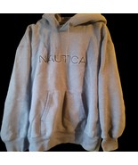 Vintage Nautica Hoodie Mens Women&#39;s Large  Gray Sweatshirt Pullover Embr... - $27.14 CAD