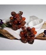 Vintage Clip On Earrings Oranges Beaded Cluster Made in Western Germany - €8,38 EUR