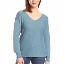 Ella Moss Womens Ribbed V-Neck Sweater Size XX-Large Color Blue - $70.00
