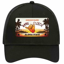 Hang Loose Hawaiian Islands Novelty Black Mesh License Plate Hat - £23.14 GBP
