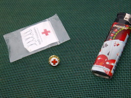 Rare Red Cross Enamel Pin Badge Lithuania - £6.21 GBP