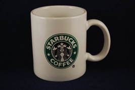 Vint Starbucks White Ceramic Coffee Mug Cup Green Black Mermaid Siren Catalina - £15.70 GBP