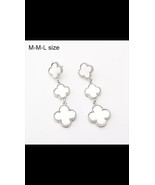 Triple Mother of Pearl Quatrefoil Earrings - $100.00