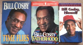 Lot 3 Bill Cosby: books Fatherhood &amp; Time Flies 1987 + VHS Cosby B. Himself 1982 - £6.54 GBP