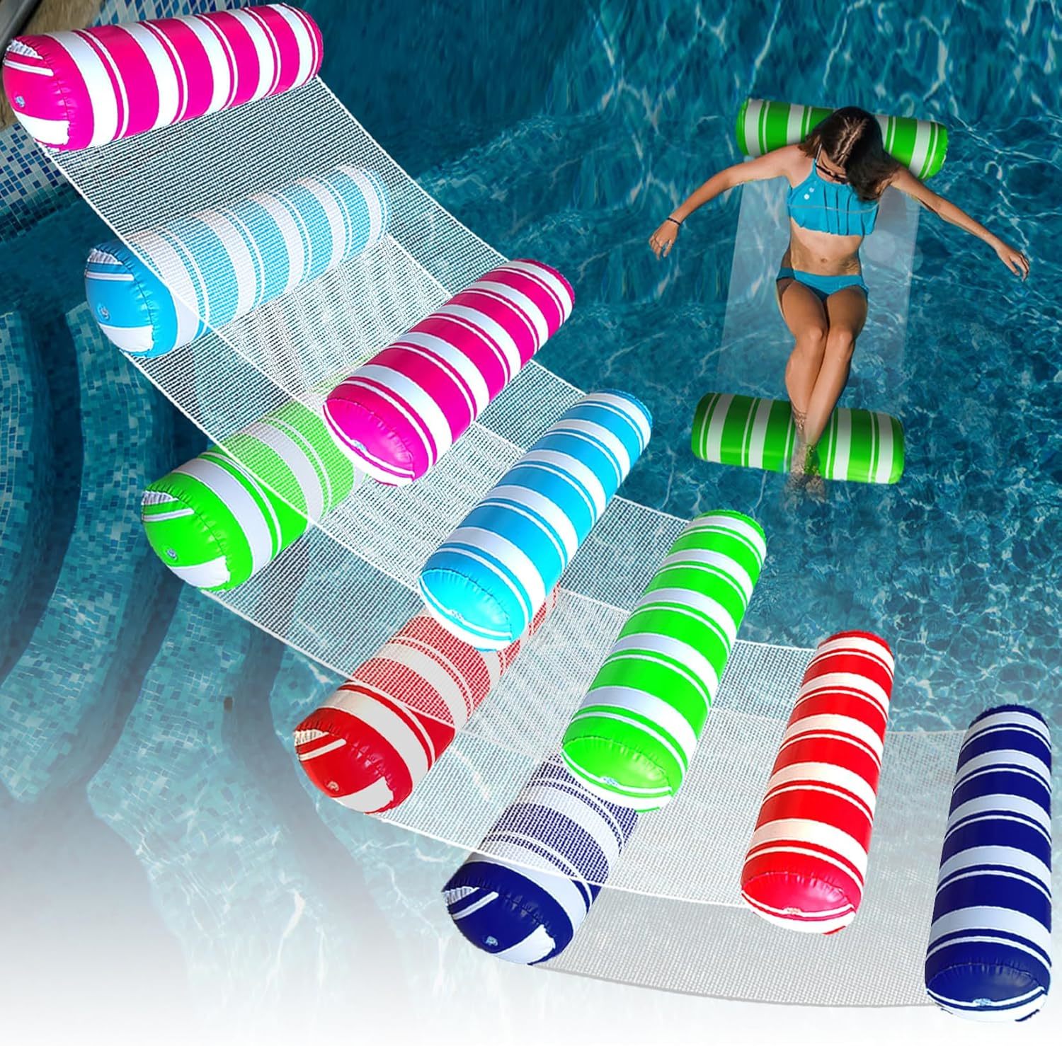 Inflatable Pool Floats Adult Size Water Hammock,Hammock Floats For Adult... - $38.99
