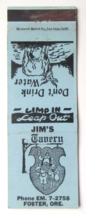 Jim&#39;s Tavern - Foster, Oregon Restaurant 20 Strike Matchbook Cover Matchcover OR - £1.39 GBP
