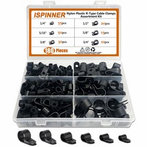 ISPINNER 180pcs Nylon Plastic R-Type Cable Clamps, 1/4&quot; 5/16&quot; 3/8&quot; 1/2&quot; ... - £14.93 GBP