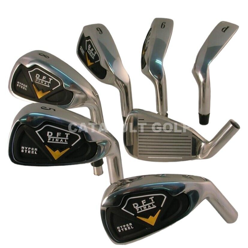 CUSTOM MADE DFT GRAPHITE SHAFTS COMPLETE 3-9 FREE PW IRON SET BLACK GOLF... - $1,469.95