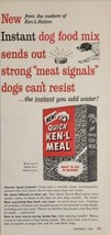 1956 Print Ad Ken-L Meal Quick Dog Food Hungry Hunting Dog - £14.10 GBP