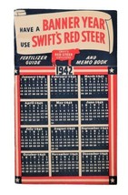 Vtg Swifts Red Steer Fertilizers Guide Calendar Memo Advertising Book 1942 - £15.41 GBP