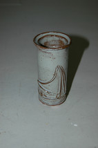 Neat Ceramic Pottery Handmade Vase Sailboat Deisgn 4.5 Inch Tall Mini - £13.42 GBP