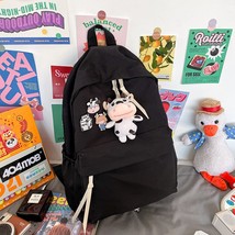 Spring New Waterproof Cow Pattern Lovely Backpack For Women Casual Simple Colleg - £31.61 GBP