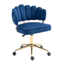 Velvet Home Office Desk Chair, Modern Cute Swivel Task Chair Navy - $3,397.36 MXN