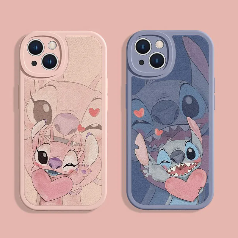 Disney Stitch Leather Shockproof Case for iphone 14 13 12 11 Pro Max Xr X Xs - £9.37 GBP