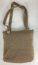 The Sak Light Brown Tan Crochet Shoulder Bag Handbag Purse Handmade  - £20.35 GBP