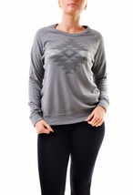 SUNDRY Womens Top Printed Long Sleeve Round Neck Casual Grey Size S - $36.43