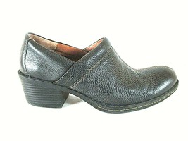 B.O.C. Black Leather Casual Slip On Heels Loafer Shoes Women&#39;s 8 M (SW18)pm1 - £20.65 GBP