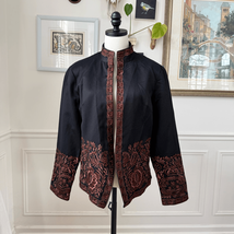 NWT Coldwater Creek Black Brown Embroidered Jacket $100 16 - $45.00