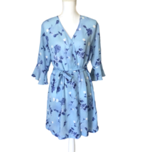 Secret Treasures Womens Floral Robe Size M Blue Bell Sleeves Lightweight... - £18.51 GBP