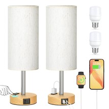 Touch Bedside Table Lamps Set - 3 Way Dimmable Bedroom Lamps Set Of 2 With Usb C - £59.13 GBP